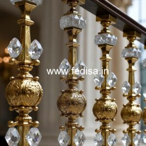 Glass & Brass Crystal Railing Combo Designs CR-1850