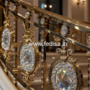 Elegant Crystal Embedded Brass Railings CR-1862