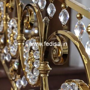 Luxury Interior Decor with Brass Crystal Railings CR-1866
