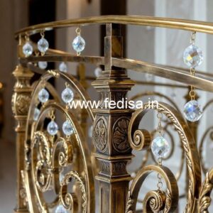 Modern Staircase Brass Crystal Designs CR-1867