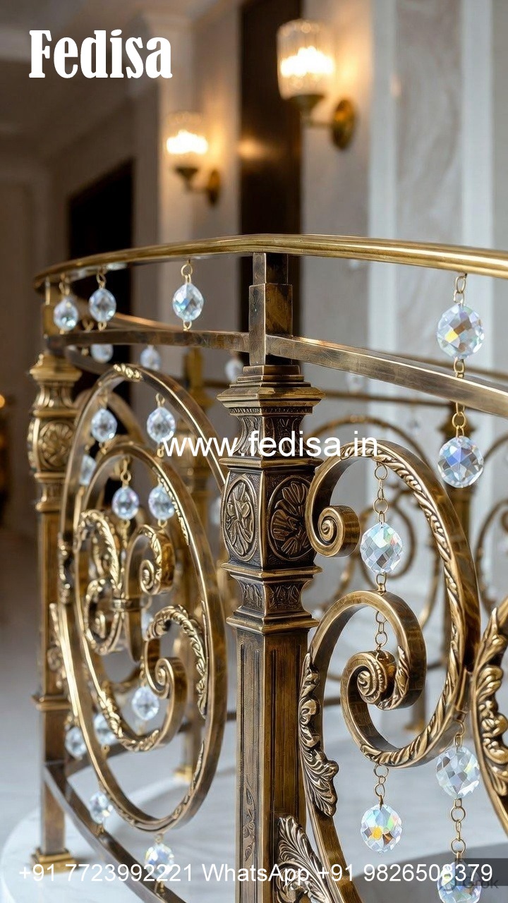 Modern Staircase Brass Crystal Designs CR-1867