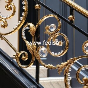 Antique Brass Crystal Railing Designs CR-1871