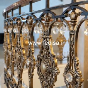 Modern Glass Brass Crystal Railings CR-1873