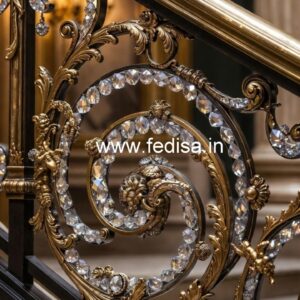 Stylish Staircase Brass Crystal Designs CR-1874