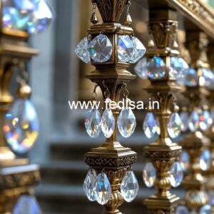 Premium Staircase Crystal Brass Railings CR-1879