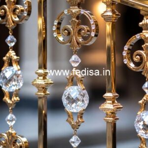 Designer Stair Railings with Brass Crystal CR-1895