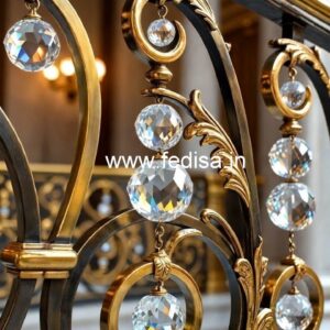 Luxury Brass Crystal Railing with Glass CR-1911