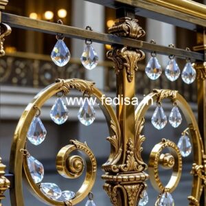 Modern Royal Stair Railings Brass Crystal CR-1922