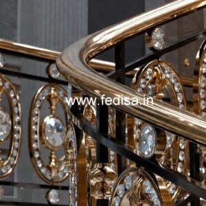 Classic Interior Crystal Brass Railings CR-1923
