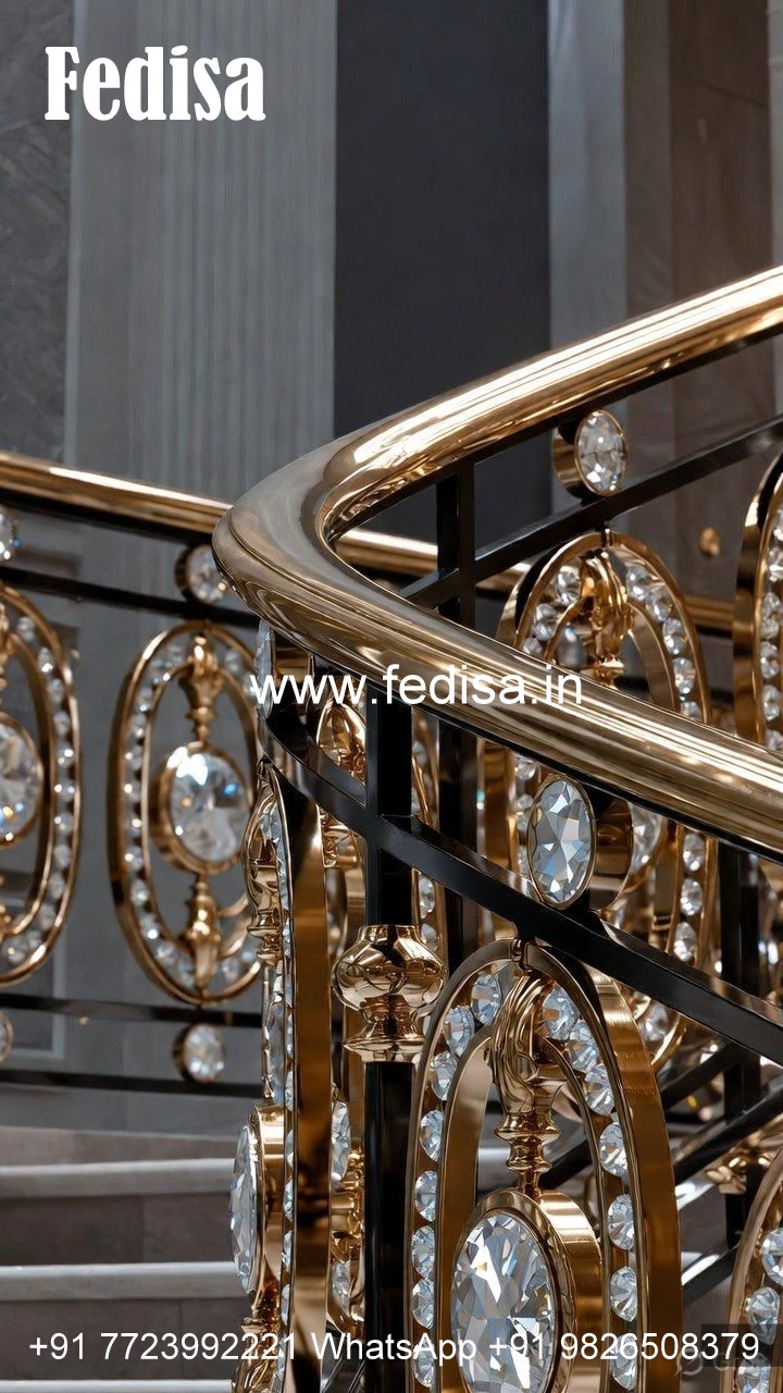 Classic Interior Crystal Brass Railings CR-1923