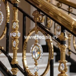 Elegant Brass Crystal Railing with LED Lighting CR-1926