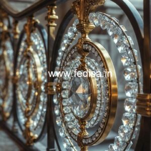 Stylish Brass Crystal Balcony Railings CR-1929