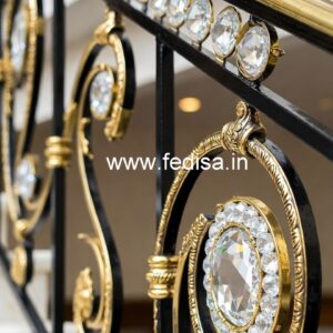 Designer Brass Crystal Stair Railings for Villas CR-1931