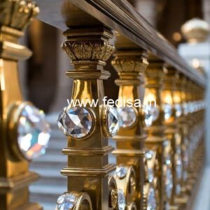 Contemporary Brass Crystal Railings CR-1937