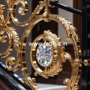 Elegant Crystal Brass Railing Designs CR-1938