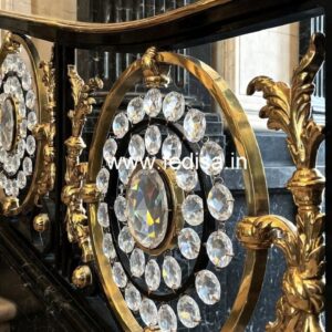 Modern Interior Design with Brass Crystal Railing CR-1946