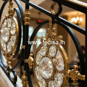 Premium Crystal Brass Stair Railings CR-1947