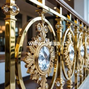 Luxury Staircase Brass Crystal Railings CR-1958