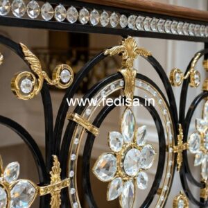 Elegant Stair Railings with Brass Crystal CR-1961