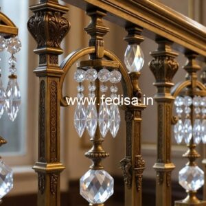Elegant Brass Crystal Balcony Railings CR-1975