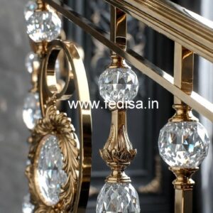 Designer Crystal Brass Railings for Homes CR-1980