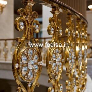 Elegant Brass Crystal Railings for Apartments CR-1981