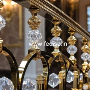 Premium Brass Crystal Railing for Villas CR-1985