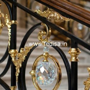 Elegant Interior Brass Crystal Railings CR-1991