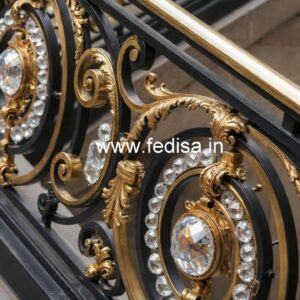 Elegant Brass Crystal Staircase Railings CR-1995
