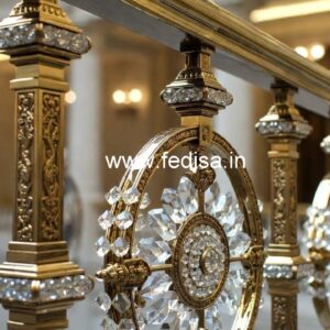 Designer Brass Crystal Railings for Apartments CR-1998