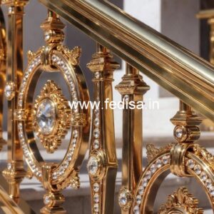 Elegant Brass Crystal Railings for Interiors CR-2000