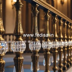 Designer Brass Crystal Railings for Home Projects CR-2008