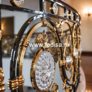 Contemporary Brass Crystal Stair Railings CR-2030