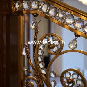 Modern Brass Crystal Railing with LED Lights CR-2037