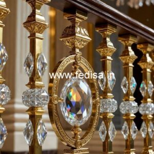 Stylish Brass Crystal Railing for Interiors CR-2038