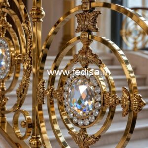Premium Brass Crystal Railings for Apartments CR-2040