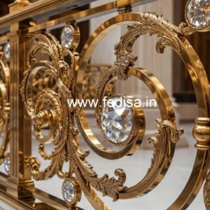 Stylish Brass Crystal Railings with Marble CR-2051