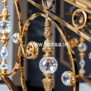 Elegant Brass Crystal Railings with Glass CR-2053