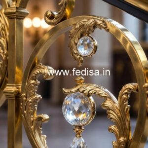 Elegant Brass Crystal Railings for Design CR-2066