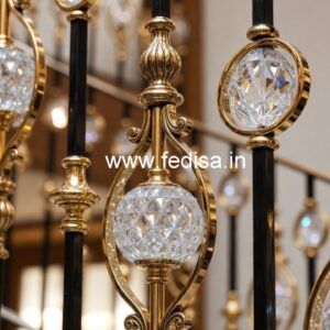 Designer Brass Crystal Railings for Luxury Villas CR-2079