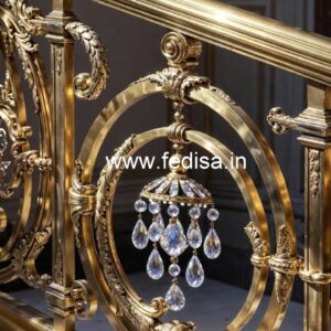 Elegant Brass Crystal Railings for Luxury Interiors CR-2088
