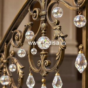 Designer Brass Crystal Railings for Interior Projects CR-2094