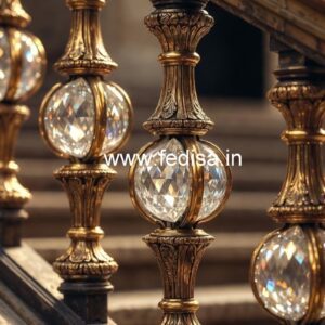 Modern Brass Crystal Railings for Stylish Homes CR-2103