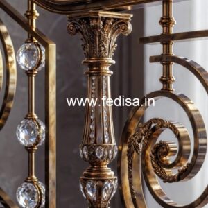 Stylish Brass Crystal Railings for Premium Interiors CR-2121