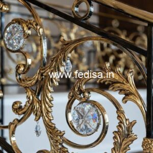 Elegant Brass Crystal Railings for Grand Staircases CR-2122