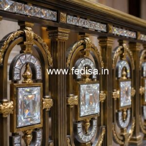 Elegant Brass Crystal Stair Railing Designs CR-2130