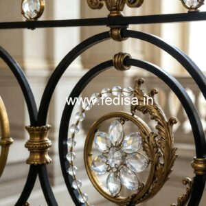 Premium Brass Crystal Railing Designs for Villas CR-2132