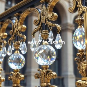 Royal Brass Crystal Staircase Railing Designs CR-2137