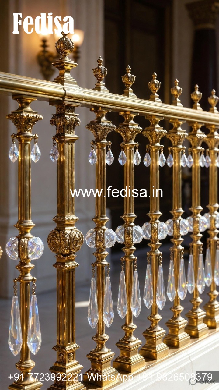 Handmade Brass Crystal Railing Designs CR-2139