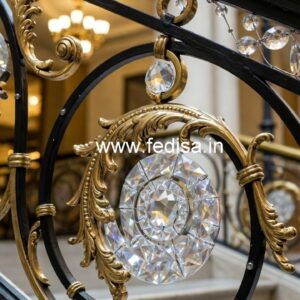 Custom Brass Crystal Railing for Interiors CR-2140